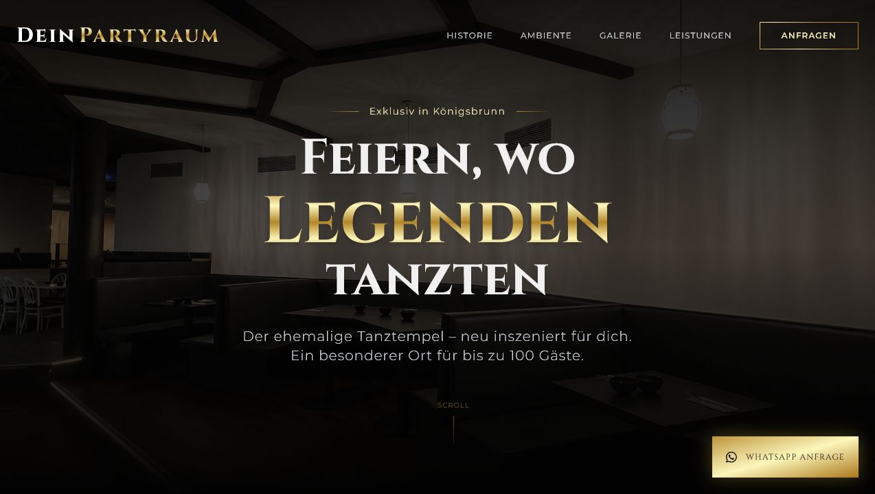Live-Vorschau der Website Dein Partyraum Königsbrunn