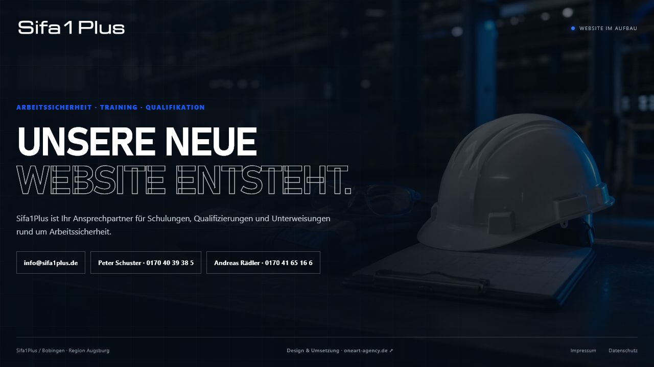 Live-Vorschau der Website Sifa1Plus